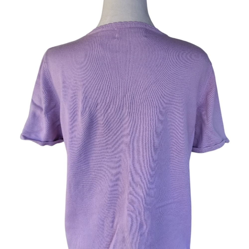 Vintage Alfred Dunner 90's Floral Embroidered Cotton Blend Blouse Size Large P - Picture 6 of 7